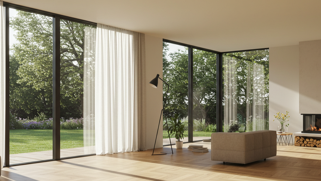 Pose soignée de parquet en bois clair dans une pièce de vie lumineuse